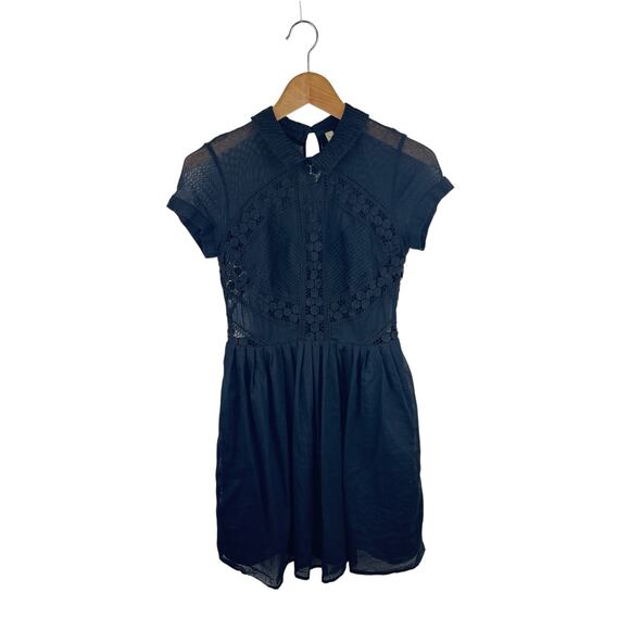 Free People Collared Lace Mini Dress - Picture 2 of 8